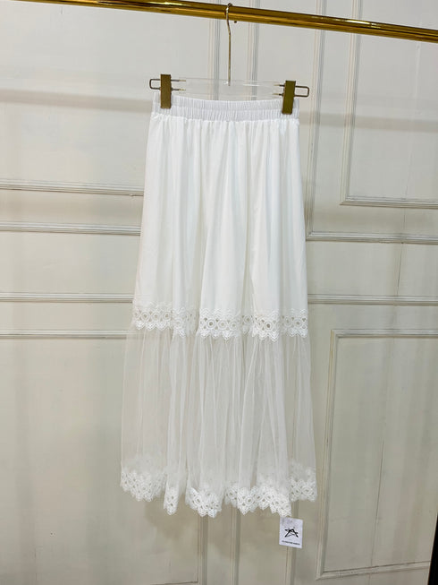Women Trendy Lace Detail Long Skirts